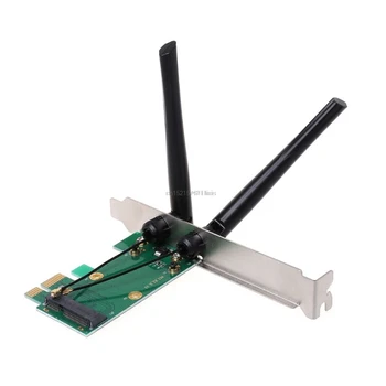 Brezžična Omrežna Kartica WiFi, Mini kartico PCI-E Express PCI-E Adapter 2 Antena Zunanja PC