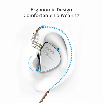 CCA CA4 V 1DD+1BA Uho Slušalke Zaslon Zvočnik Kovinsko Hibridno Tehnologijo Čepkov Šport Hrupa Bluetooth Kabel, Slušalke