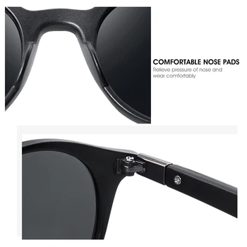 DESIGN Moški Ženske Klasičen Retro Zakovice Polarizirana sončna Očala Lažja Oblika, Ovalni Okvir UV400 Zaščito, De Sol