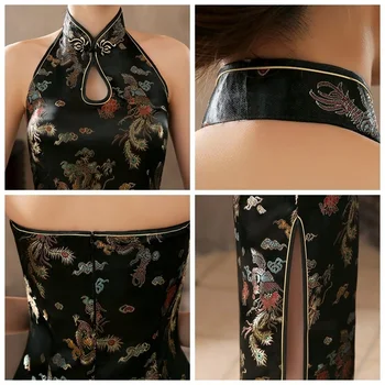 Dolgo Cheongsam Zmaj Seksi Kostum Povodcem Obleka Ženske Obleke Kitajski Državni Qipao Vestido