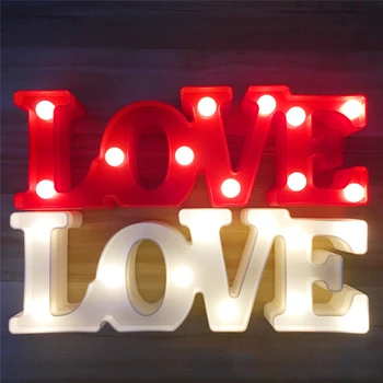Doma Dekor 3D LED Nočna Lučka LJUBEZENSKO Pismo, Plastične Svetilke Svetlo Krono, Znamenje LED Luč Za Stranko Poroko Dekor Valentinovo Darilo