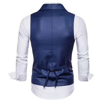 Dress Majice Za Moške 2020 Nov Prihod Slim Fit Mens Obleko Telovnik Moški Waistcoat Gilet Homme Priložnostne Brez Rokavov Formalno Podjetja Jakna