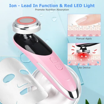 EMS Obraza Massager Ion LED Luči Iontophores Vibracije Pomlajevanje Kože, Lifting Obraza Privijte Anti Aging Lepotno Nego Kože Orodja
