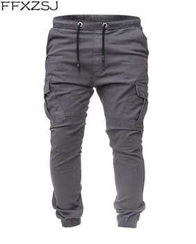 FFXZSJ Band 2019, za moške žep za pritrjevanje moške elastična športne hlače open-mednožje hlače Priložnostne Redno Bombaž Sredi Celotno Dolžino
