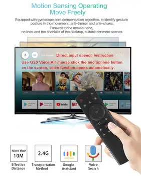 G20S Pametno Glasovno Daljinski upravljalnik IR Učenje 2.4 G Brezžični 6-axis Gyro za X96Mini H96 MAX X99 Android Smart TV Box PC vs G50s
