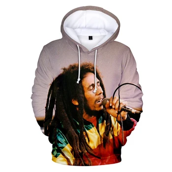 Harajuku 020 Hip HOP Bob Marley 3D Puloverji Jopice za Moške in Ženske Reggae Sweatshirts Tiskanja Puloverju Unisex Trenirko Polno
