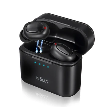 INSMA Mini TWS V uho bluetooth 5.0 Slušalke Športi, Hi-Fi Stereo Pravi Brezžični Čepkov Binaural Podporo QI Polnjenje Uho Brsti