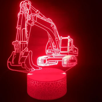 Inženiring Stroji in Bagri 3D Lučka Dekorativni Dropship za Najstnike Usb Led Nočna Lučka Lučka za Bluetooth Zvočnik Znanja
