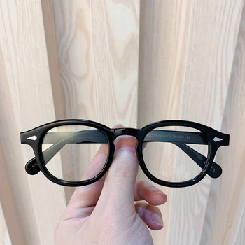 Johnny Depp Letnik Acetat Očal Okvir Moški Ženske Luksuzne Blagovne Znamke Recept Kratkovidnost Krog Optična Očala Okvir Očal