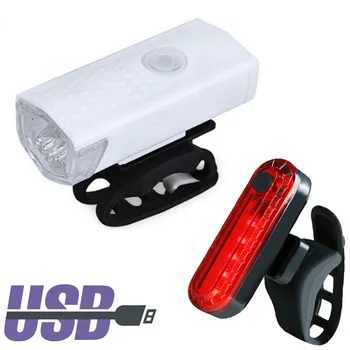 Kolo Spredaj Lahka Nepremočljiva Izposoja LED Svetilka USB MTB Žarometi Žaromet Rep Zadaj Varnost Opozorilo Luč v Breme