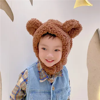 Korejski Imeti Otrok Klobuk, Barva Imitacija Jagnje Volna Otroška Ušesa Kape Pozimi Toplo Baby fantje in Dekleta Klobuki