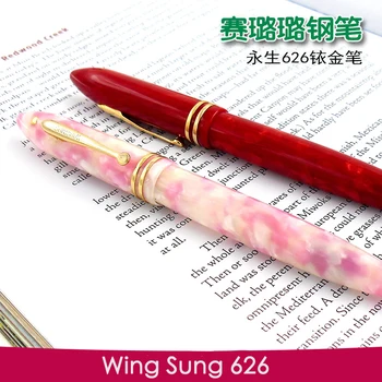 Krilo Sung 626 Wingsung Celuloidnih Klasičnih Nalivno Pero Malo Bog Pika Smolo Verodostojno Kakovosti Iridium Fine 0,5 mm Pisanje Darilo Pero