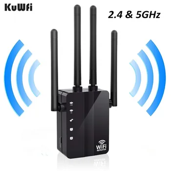 KuWFi 300/1200Mbps WiFi Brezžični Vmesnik Wifi Extender Dual Band AP Usmerjevalnik Wi-Fi Ojačevalnik Dolgo Vrsto Signala Booster
