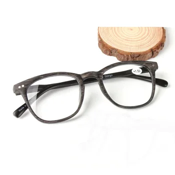 Kvadratni Imitacija Lesa Obravnavi Očala Za Ženske&Moških Jasno Objektiv Presbyopia Očala Daljnovidnost Očala+1.0+1.5+2.0...+4.0