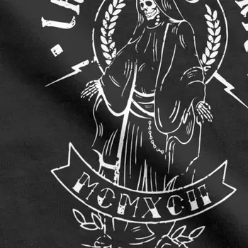 La Santa Morjem Majice S Kratkimi Rokavi Moški Čistega Bombaža Vintage T-Majice Saint Smrti Goth Mehiški Smrti Muertos Mati Lobanje Tees Kratek Rokav