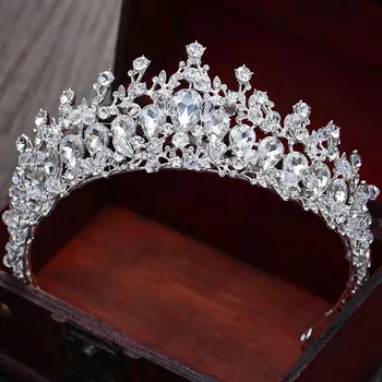Luksuzni Design ženske krono pokrivala za nevesta poroke tiara poročni makeup headdress princesa baročno krono poročni dodatki za lase