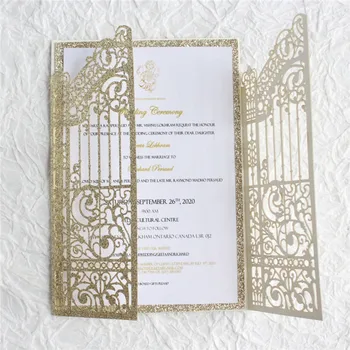 Luksuzni poroko napoved bleščice zlate kartice poroka okraski osebno design