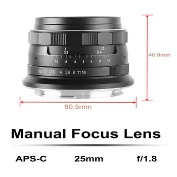 Meike 25 mm, F1.8 APS-C Velike Zaslonke, Ročno Ostrenje Objektiv za Nikon Z Mount Kamera Z50 in Fit, Z6,Z7,Z5 pod APS-C način
