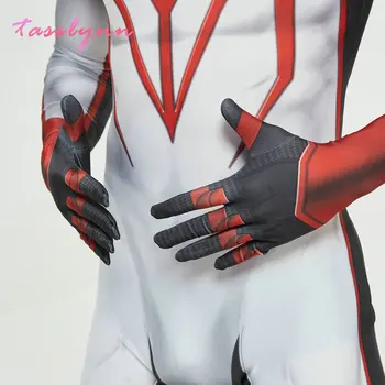 Miles Morales beli Pajek Cosplay Kostumi za Moške Anime Obleko Fantje Pajek bo Ustrezala Lycra Zentai PS5 Cosplay Halloween Bodysuit