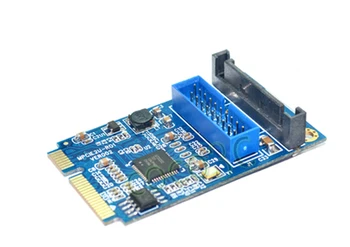 Mini PCIe 2 USB 3.0 vrata adapter USB3.0 na mini PCI-e card + Ženski 19 / 20 Pin USB glave do 2 USB3.0 spiltter adapter