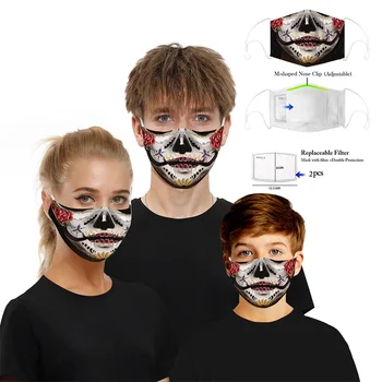 Moda Printting Večkratno uporabo Usta Masko za Zaščito PM 2.5 Prah Maske Stroj Maske Odraslih Proti Gripi Usta-žarilna mascarilla
