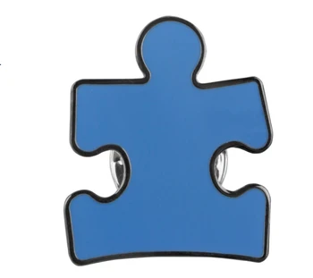 Modra Avtizem Srca Puzzle river značke na reverjih broške za dogodek darila -Železo+metulj gumb Brezplačna dostava(150pcs/veliko)