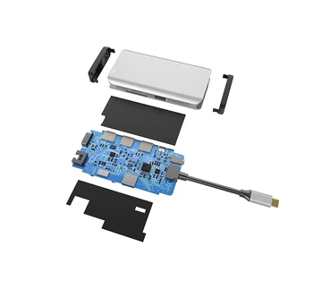 Navceker USB Tip C do HDMI VGA Gigabit Ethernet Lan RJ45 Adapter za Macbook Pro Tip-C USB-C Hub Card Reader USB 3.0 PD Vrata