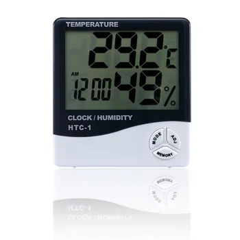 Ndoor Soba Lcd Elektronski Temperatura Vlažnost Meter Digitalni Termometer, Higrometer Vremenske Postaje Budilka Htc-1 2021