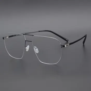 Ne vijak design super lahkega titana velik optični oči očal okvir za moške in ženske kratkovidnost recept branje očala
