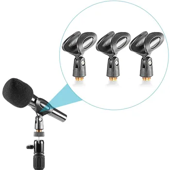 Neewer 3-Pack, Black Univerzalni Mikrofon Posnetek Imetnikov z 5/8-Palčni Moški 3/8-Palčni Ženski Kovinske Matice Adapterji za Ročni Mikrofon
