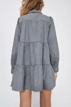 Northflow Ženske Obleke Naguban Nad Kolena Mini Trdna Beloprsi Singl A-Line De Fiesta Stranka Obleko Vestidos Haljo Femme