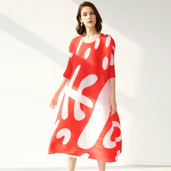 Novi modeli Miyake 2020 poletje Nov slog priložnostne sundresses luč haljo ete obleka ženske natisnjeni sončni svetlobi obleko boho 5242