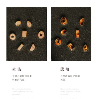 Novo 10pcs naravnih amber nosorogovo kovinski nail art nakit Japonski zlitine nail art DIY dekoracijo svetleč diamant lak za dodatno opremo