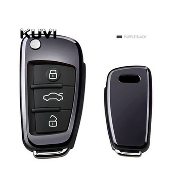 Novo Darilo TPU mehko avto ključ primeru Za Audi Q3 A4L A6L V5 V7 A1 A3 zakleniti flip pokrov 6 barvni dodatki z keychain avto styling