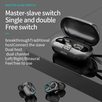 Novo TWS 2020 Brezžične Slušalke Bluetooth 5.1 Slušalke Z LED Zaslon Priključek za Slušalke 9D HIFI Stereo Šport Nepremočljiva Čepkov