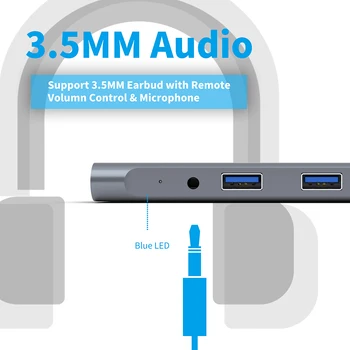 Novo Vrsto-C HDMI Hub 60 W PD 5 v 1, USB 2.0 3.0 USB Audio-C Prenosni za Domačo Pisarno CLA88