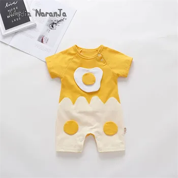 Novorojenček Risanka Ustvarjalne Jajce jumpsuit fantje dekleta pečeno jajce kostum poletje dojenčka, malčka dvojčka oblačila