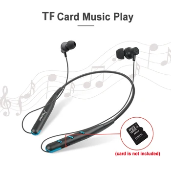 NVAHVA Neckband Bluetooth Slušalke Z TF Kartico v Režo za Šport Slušalke Bluetooth Brezžične Stereo Slušalke Za iPhone, Telefon Android
