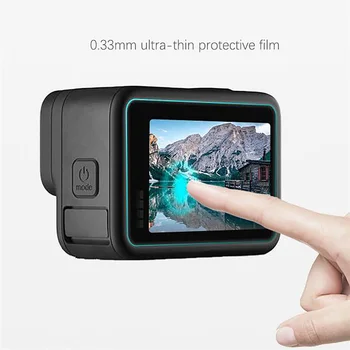 Objektiv kamere Zaslon Patron Jasno Kaljeno Filmski Set za GoPro Hero 9 Črna Kamera dodatna Oprema