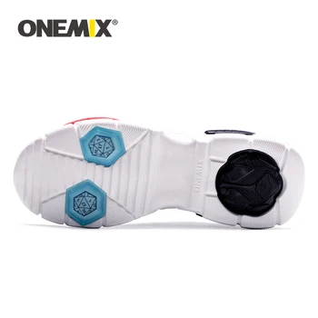 ONEMIX Moške Superge Tehnologije Slog Usnje Dušenje Udobno Moških Rdeči Športni Čevlji za Ženske Platformo Retro Oče Čevlji