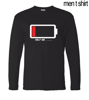 Osebno moški majica s kratkimi rokavi novost Baterija Mi Pomaga tiskanja moške dolg rokav t-shirt 2019 pomlad nove bombaž Camisetas Masculina