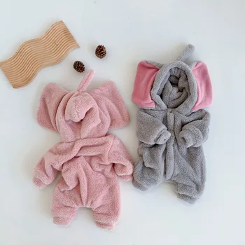 Otroške Igralne Obleke Plus Žamet Začetnih Fantje Dekleta Jumpsuits Pozimi Udobno Newborn Baby Kombinezoni Malčka Otroci Slon Playsuits