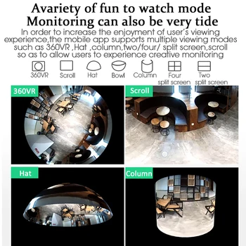 OUERTECH 1080P Full pogled 360-Stopinjski VR WIFI Panoramski 2MP Home Security Kamere, Zaznavanje Gibanja Fisheye Nadzor