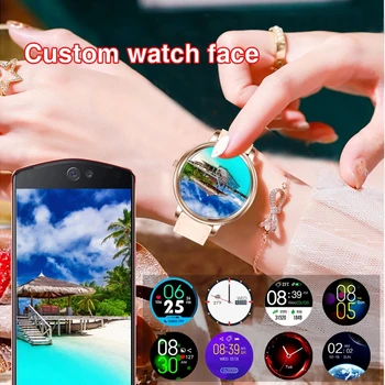 Pametno Gledati Ženske IP67 Nepremočljiva Dame Celoten Zaslon na Dotik Smartbracelet Srčnega utripa Šport Smartwatch Za IOS Android