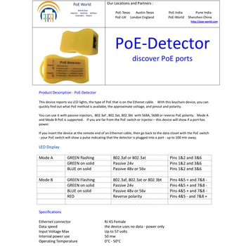PoE Detecor Uporablja Za Pasivno PoE Napajanje, PoE Stikalo itd, da detektor PoE Tip Z LED Indikator