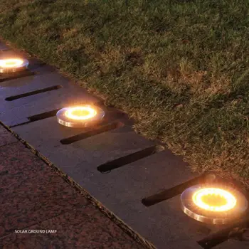 Pokopan Sončni Vrt Svetlobe iz Nerjavečega Jekla Lupini LED Travnik Svetlobo, Visoko Svetlost Prostem cestno Svetilko, Dvorišče Lučka IP65 Waterprof