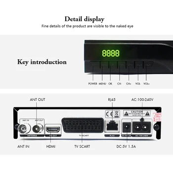 Popolnoma 1080P HD prizemni digitalni dekoder dvb-T2 podporo YouTube wifi, Scart/AV z RJ45 TV sprejemnik H. 265 HEVC set-top box