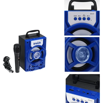 Prenosni Bluetooth 5.0 Brezžični Bas Zvočniki Mikrofon Set Lesenih HI-fi Subwoofer Zvočnik Podpira FM Radio TF U disk
