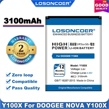 Prvotne LOSONCOER 3100mAh Y100X Uporaba Baterije Za DOOGEE NOVA Y100X Baterija+ Številko za Sledenje