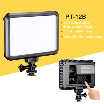 PT-12B Slim LED Video Luč Bi-Color & Zatemniti LCD-Zaslon DSLR Studio LED Luči Svetilka Plošča 3200-5600K za Kamero DV Kamere